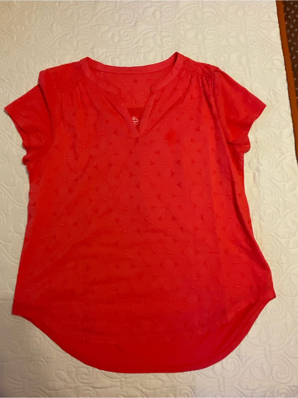 St. John's Bay Bright Red Short Sleeve V-Neck Tee